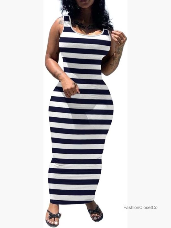 Dresses & Skirts - Sleeveless Bodycon Tank Maxi Dress with High Stretch for Party Club Beach